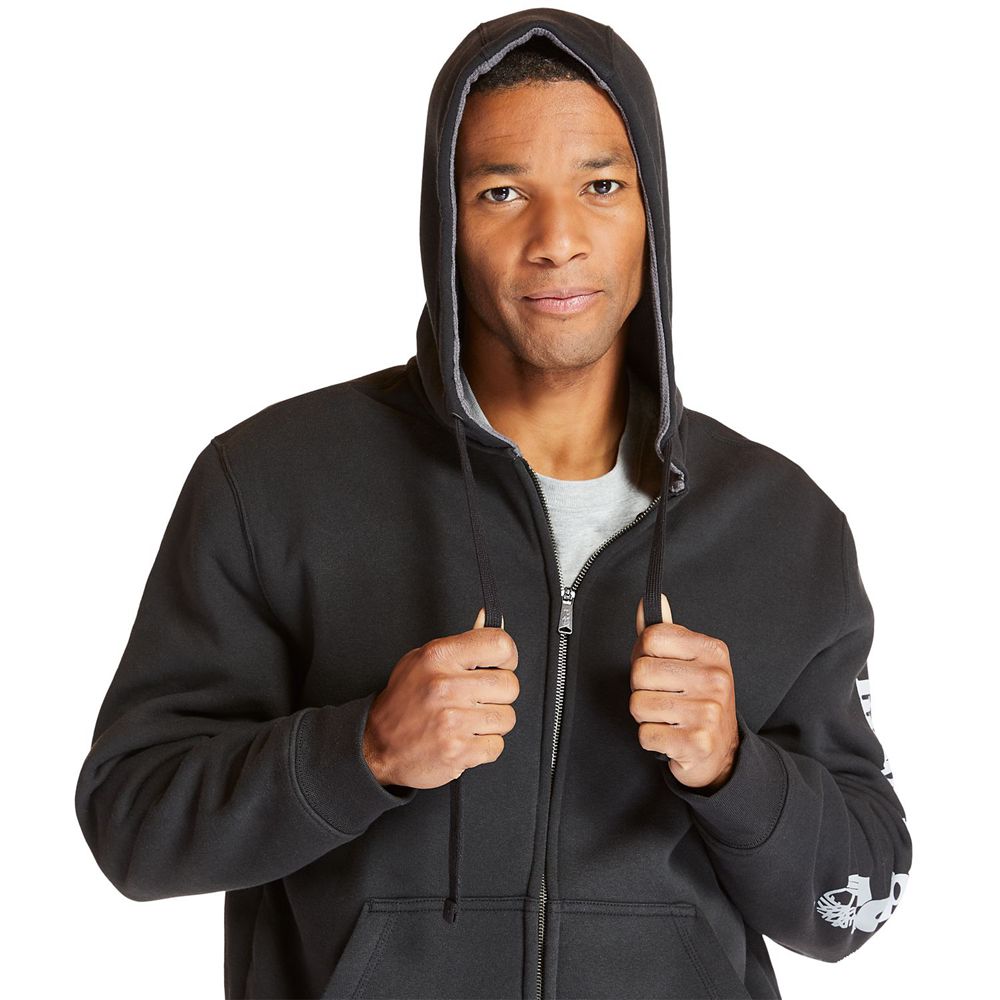 Timberland Φουτερ Ανδρικα Μαυρα - Pro® Big & Tall Hood Honcho Full-Zip Hoodie - Greece 6243570-PM